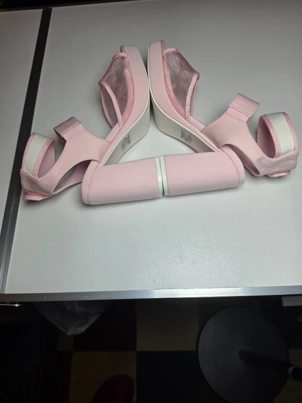 Juicy Couture Graciela Patform Pink Mesh Retro Barbiecore Sandals Sz 9M